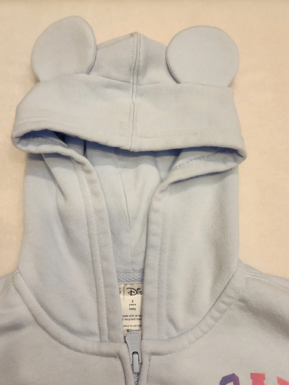 Disney GAP Girls 3T Hooded Zip Up Fleece Lined Swearshirt [V2]